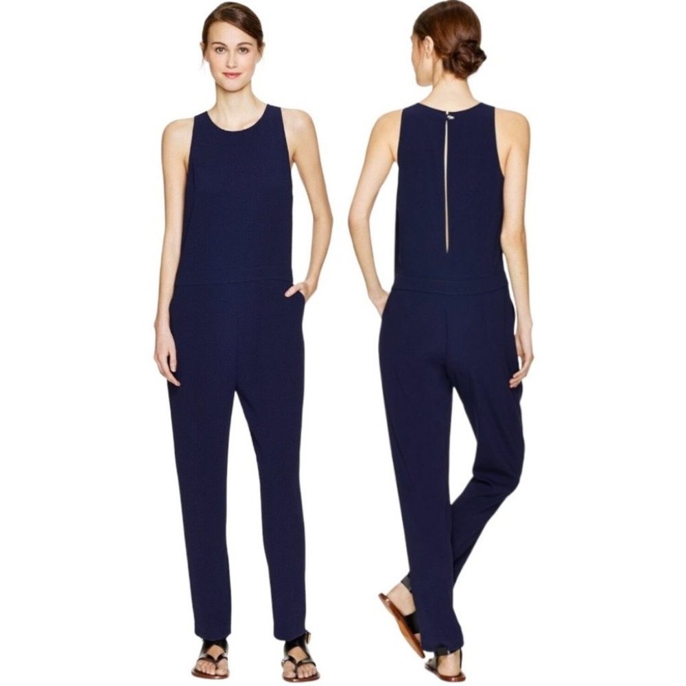 Babaton By Aritzia Branson  Dark blue Jumpsuit Round Neck Sleeveless 2